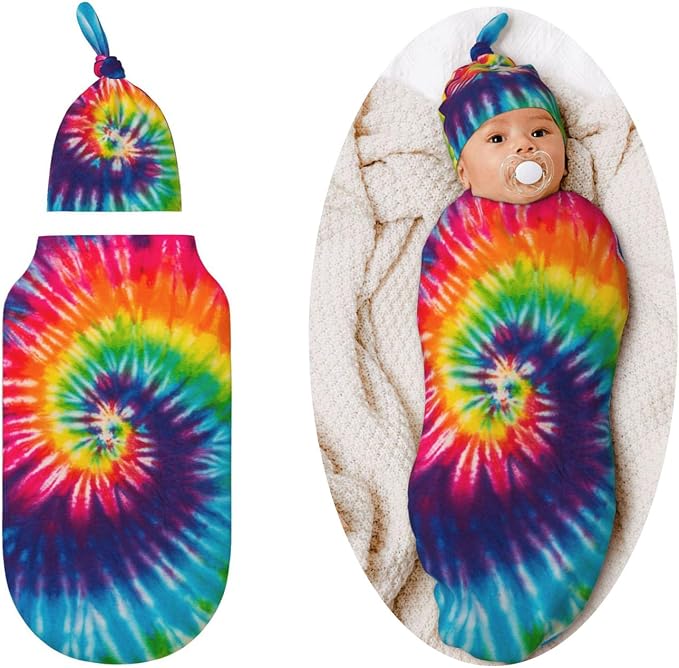 Tie Dye Swaddle Blankets Soft Receiving Blanket Baby Swaddle Wrap by Figtihw