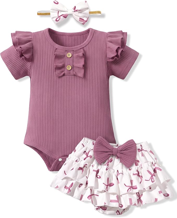 HONGTEYA Baby Girl Clothes Set Newborn Infant Summer Outfits by HONGTEYA