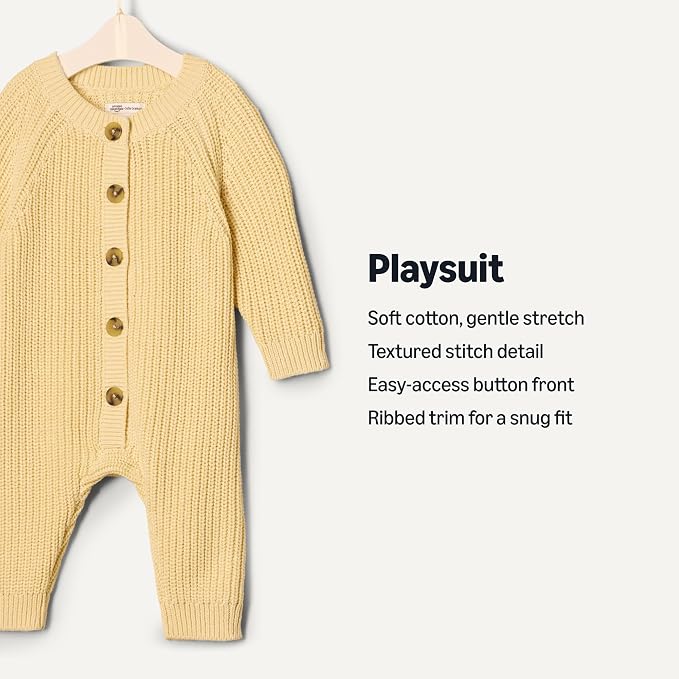 Amazon Essentials x Sofia Grainge Unisex Babies' Cotton Knit Playsuit - Image 3