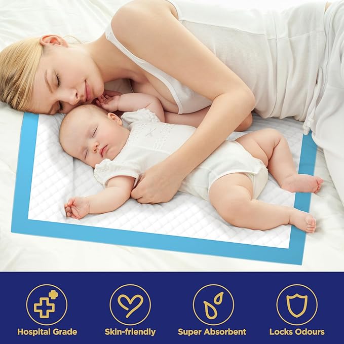 Disposable Bed Pads for Incontinence 23" x 36" - 40 Count, Large Disposable Chucks Pads for Adults, Children, Elderly & Pets, High Absorbency Waterproof Underpads for Mattress & Furniture