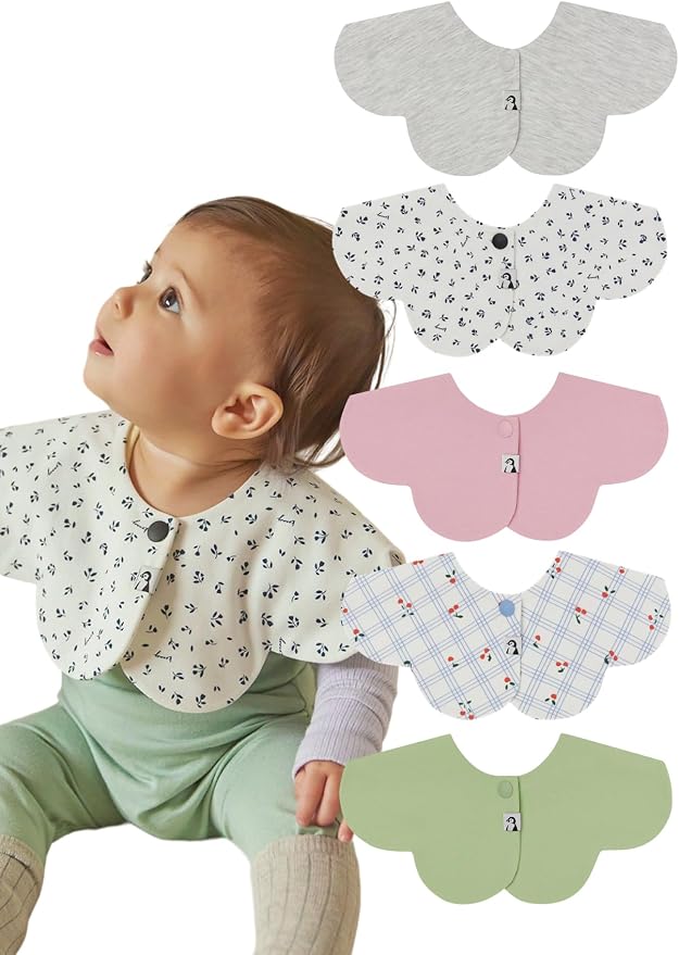 Konny Baby Bib 3/5/7-Pack Set, 360 ​​° Rotate, Soft and Absorbent Drooling by Konny