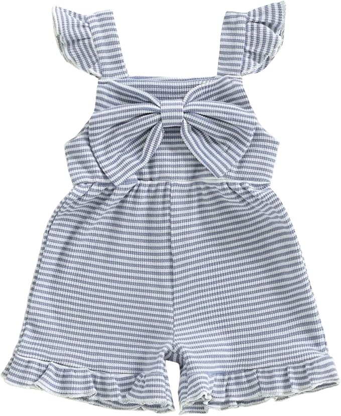 Little Girl Romper Toddler Overalls Summer Bow Jumpsuit Boho Outfit 6M-5T by Nibbcoa