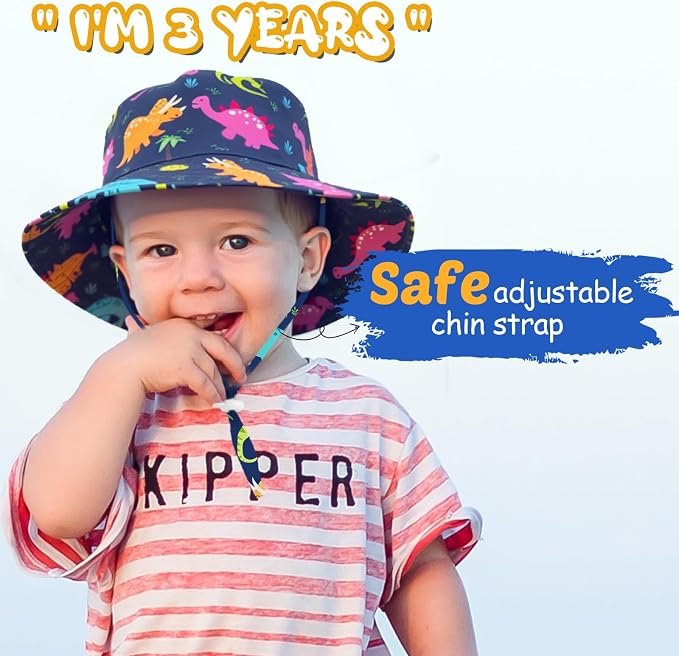 Baby Sun Hat Kids Summer Sun Protection Toddler Bucket Hat Wide Brim Adjustable - Image 5