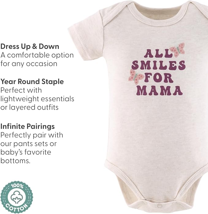 The Peanutshell Baby Girl Short Sleeve Bodysuits - Image 4