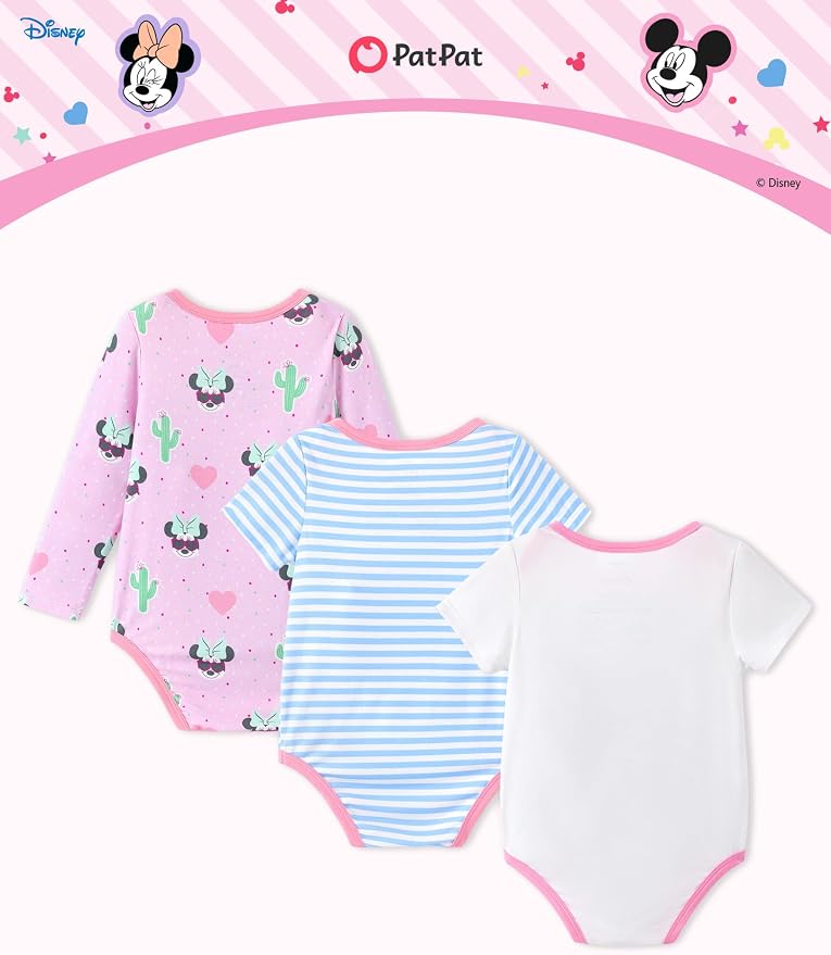 Disney Baby Viscose Made from Bamboo 3-Pack Bodysuits Set Newborn to Infant - Image 2