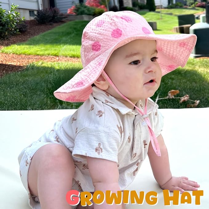 HONGTEYA Baby Sun Hat Wide Brim Adjustable Toddler Beach Bucket Hat | Soft - Image 6