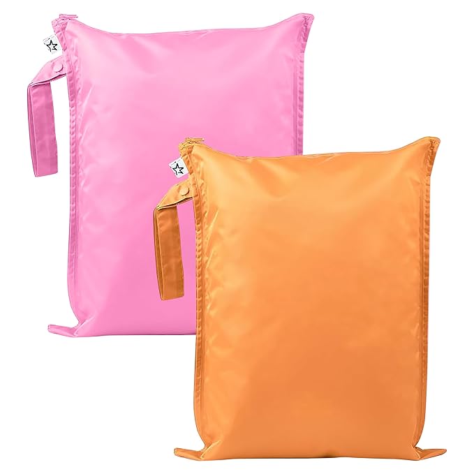 Tiny Twinkle Wet Dry Bag – 2 Pack Reusable Waterproof & Mess Proof Wet Bags for Swimsuits & Travel, Baby Towels & Beach Essentials,a Diaper Bag Must-Have(Sweet Treat)