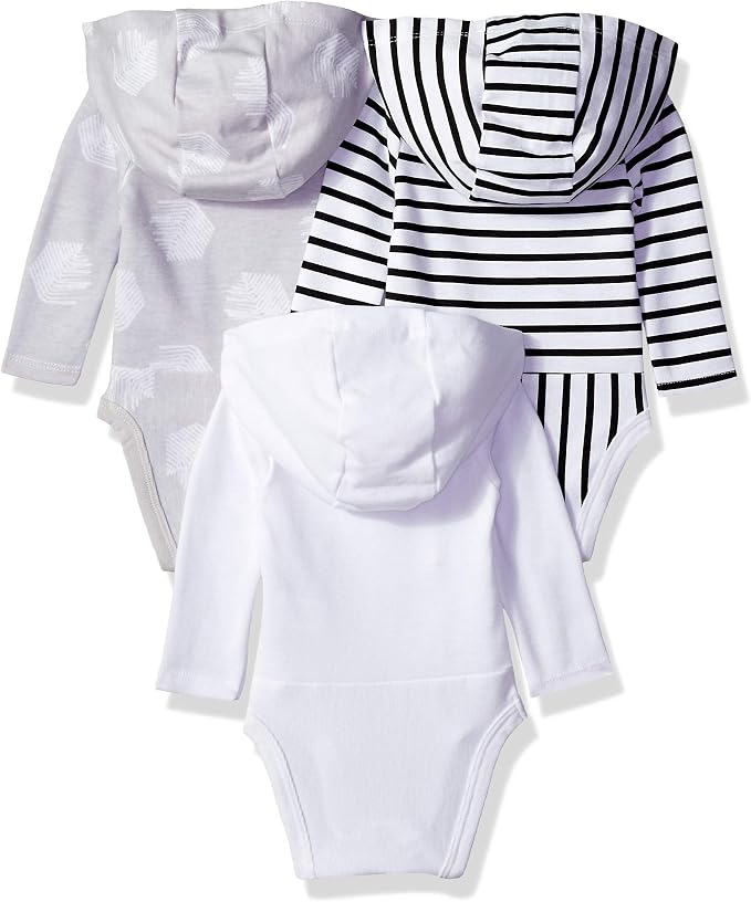 Hanes Baby Long Sleeve Bodysuit, Ultimate Bodysuit Hoodie Boys & Girls - Image 2