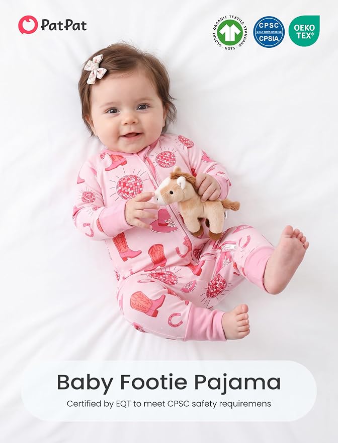 PATPAT Organic Cotton Baby Footie Pajamas - Image 2