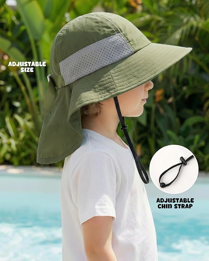 Toddler Baby Sun Hat Kids Summer Beach Essentials Adjustable Beach Hats - Image 3