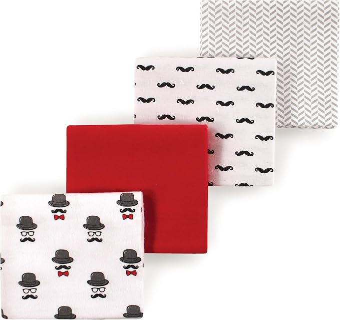 Luvable Friends Little Treasure Flannel Receiving Blankets 4pk by Luvable+Friends