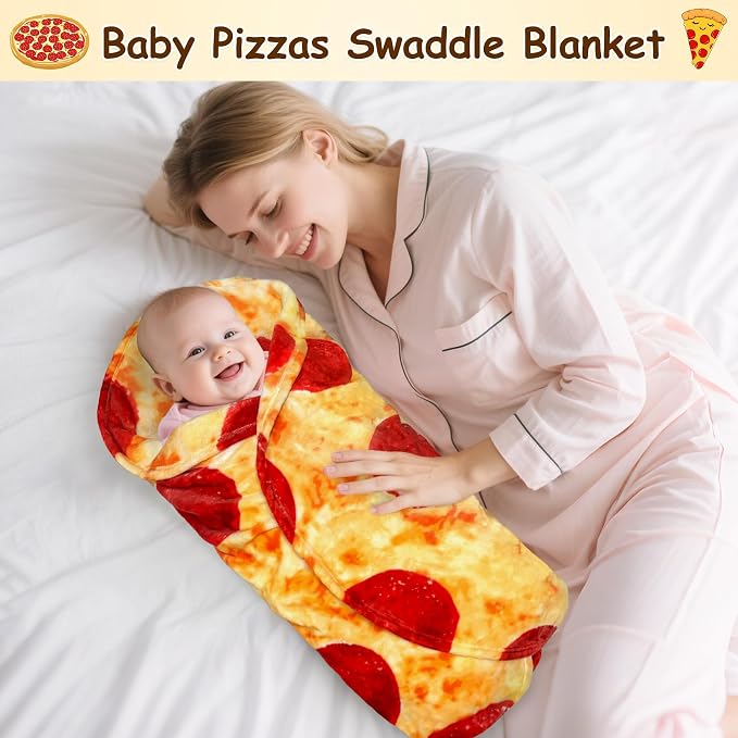 mermaker Pepperoni Pizzas Blanket Swaddle - Image 2