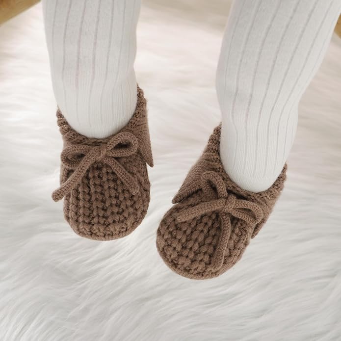 Baby Booties Newborn Boys Girls First Walkers Knit Infant Sock Shoes - Image 4