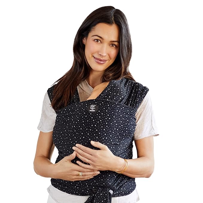 Moby Baby Wrap Carrier Classic by Petunia Pickle Bottom for Newborns to Toddlers (8-33lbs), Infant Sling Carrier, Lightweight & Hands Free Design, Adjustable for All Body Types (Terrazzo Black)