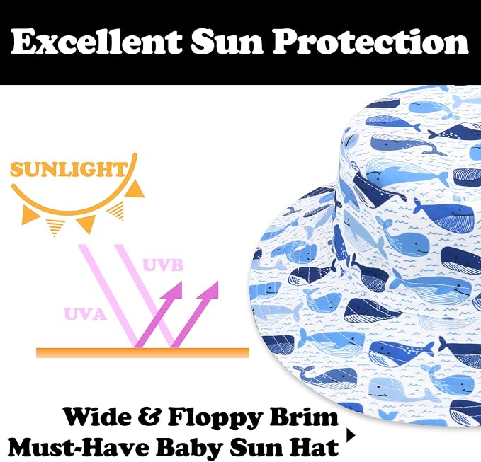 Sarfel Baby Sun Hat Summer Baby Boy Hats UPF 50+ Sun Protection Toddler Hat - Image 5