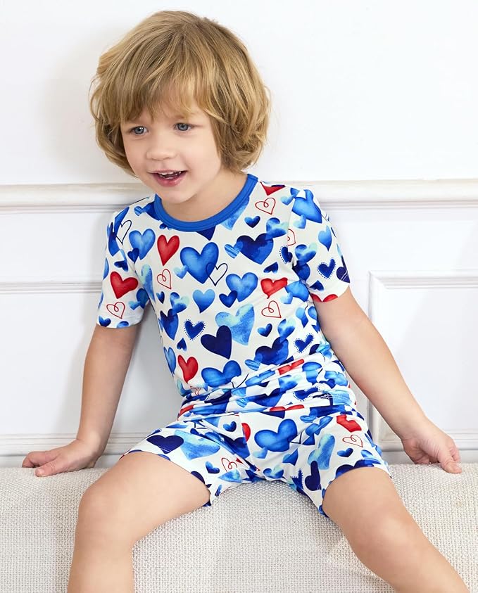 babee Reshinee Bamboo Viscose Toddler Boys Pajamas Set, Short Sleeve Kids - Image 8