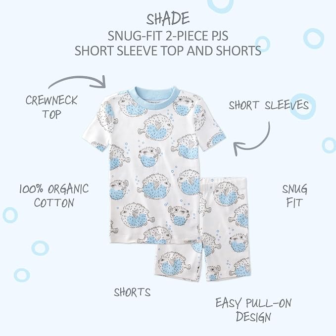 Butterblu Shade Snug-fit 2-Piece Short Sleeve PJs 100% Organic Cotton - Image 2