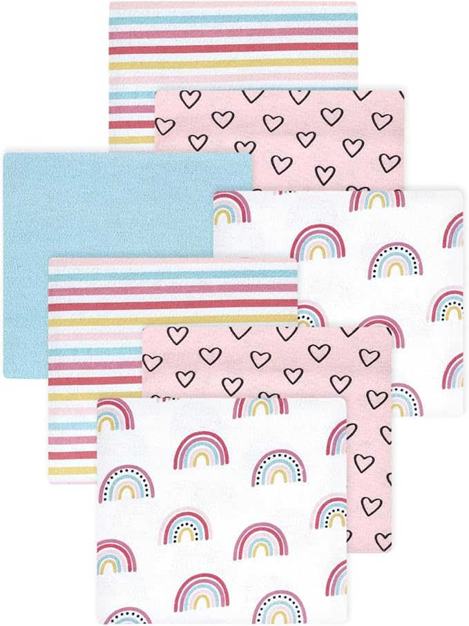 Little Treasure Hudson Baby Cotton Poly Flannel Receiving Blankets Multipack by HudsonBaby