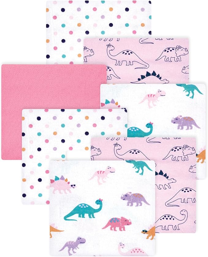 Little Treasure Hudson Baby Cotton Poly Flannel Receiving Blankets Multipack by HudsonBaby