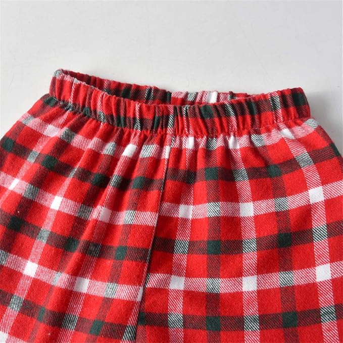 Schbbbta Kids Pajamas Set, Plaid Button Down Pjs for Girls & Boys, 9 Months - 14 Years