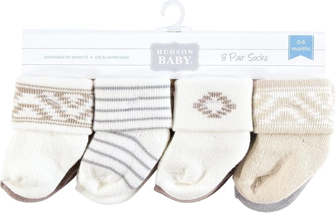 Hudson Baby Baby 8-pack Cotton Rich Newborn and Terry Socks - Image 2