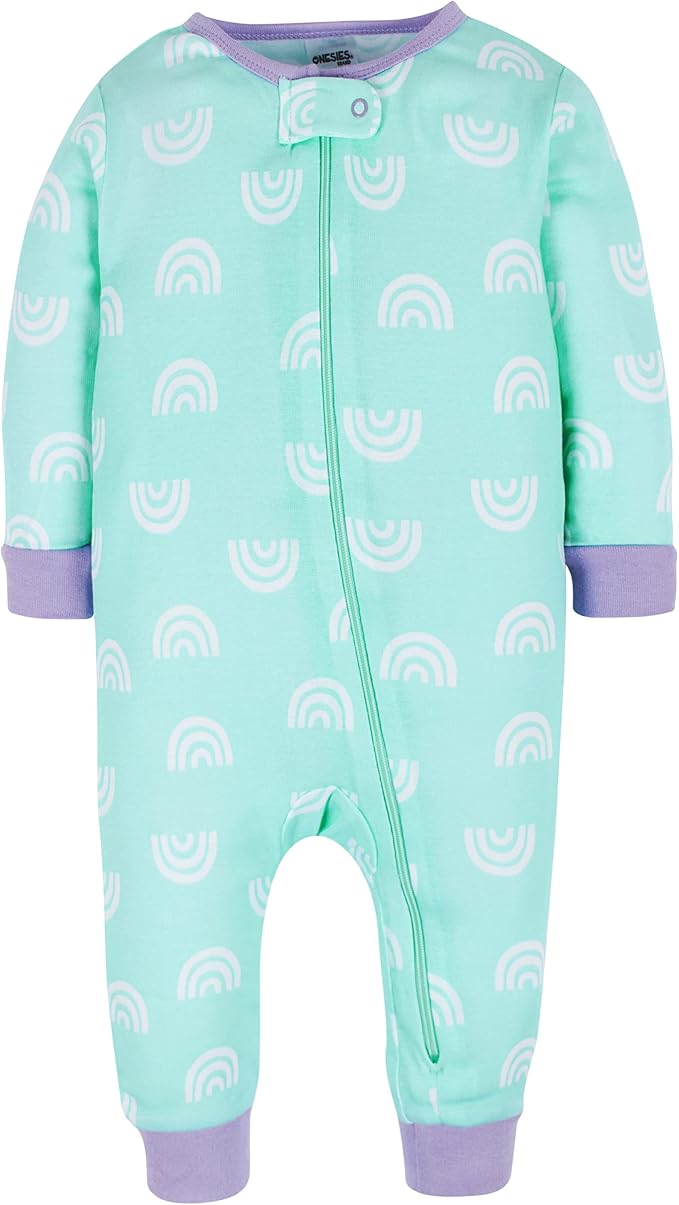 Onesies Brand Baby Girls 3-Pack Snug Fit One Piece Cotton Pajamas - Image 3