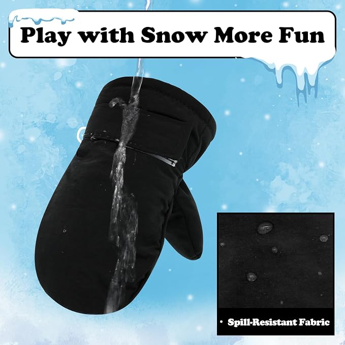 Sarfel Toddler Mittens Waterproof Toddler Gloves Baby Winter Mittens Toddler - Image 2