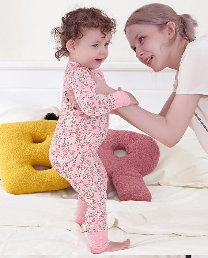 babee Reshinee Viscose Derived from Bamboo Baby Footie Pajamas Convertible - Image 4