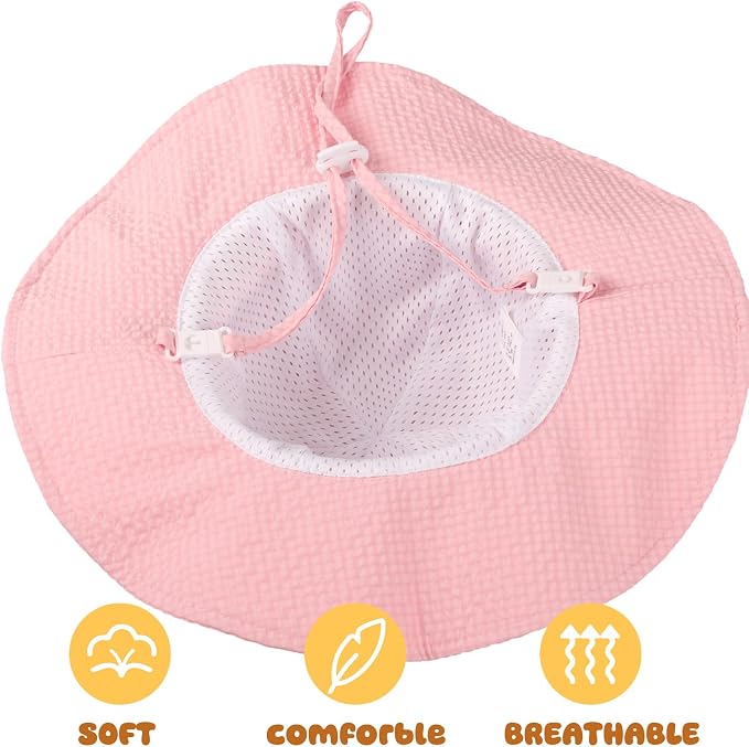 HONGTEYA Baby Sun Hat Wide Brim Adjustable Toddler Beach Bucket Hat | Soft - Image 5