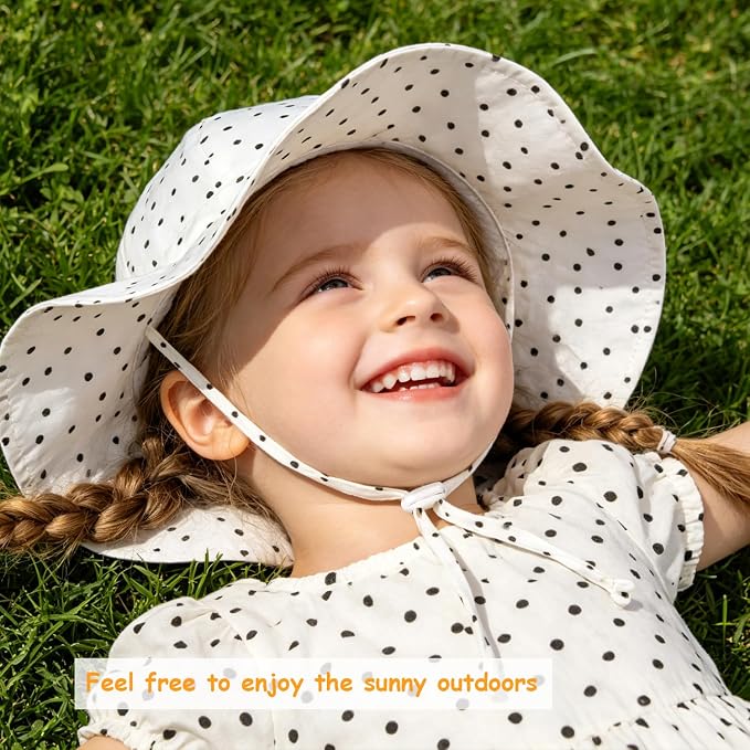 Baby Girl Sun Hat with UPF 50+ Outdoor Adjustable Toddler Beach Hat with Wide - Image 3