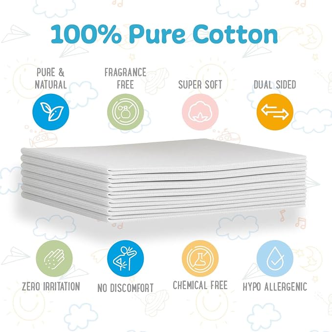 Peekapoo - Disposable Cotton Wash Cloths, Biodegradable, Baby Burp Cloths - Image 2