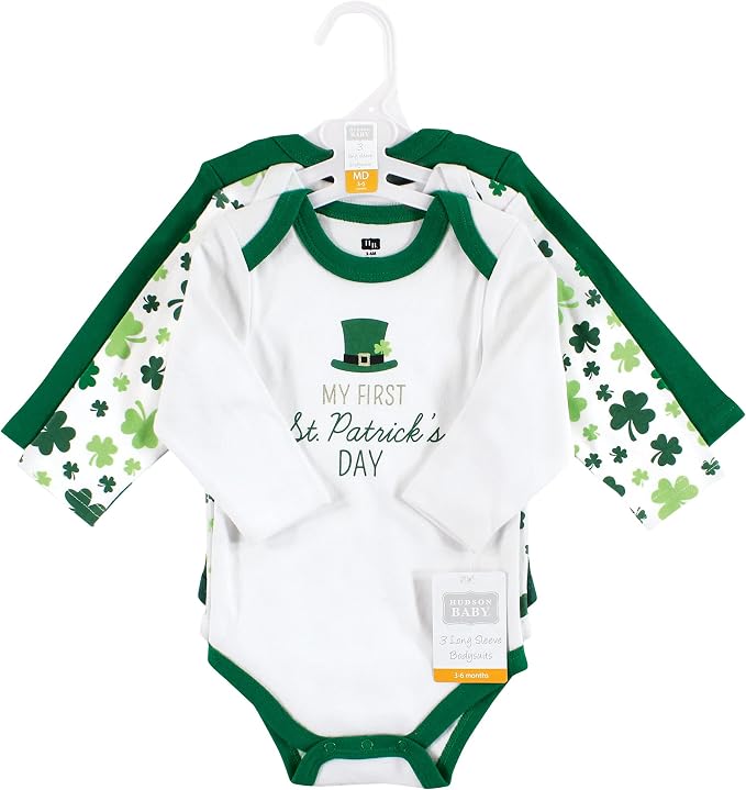 Hudson Baby baby-boys Cotton Long-sleeve Bodysuits 3-pack - Image 2