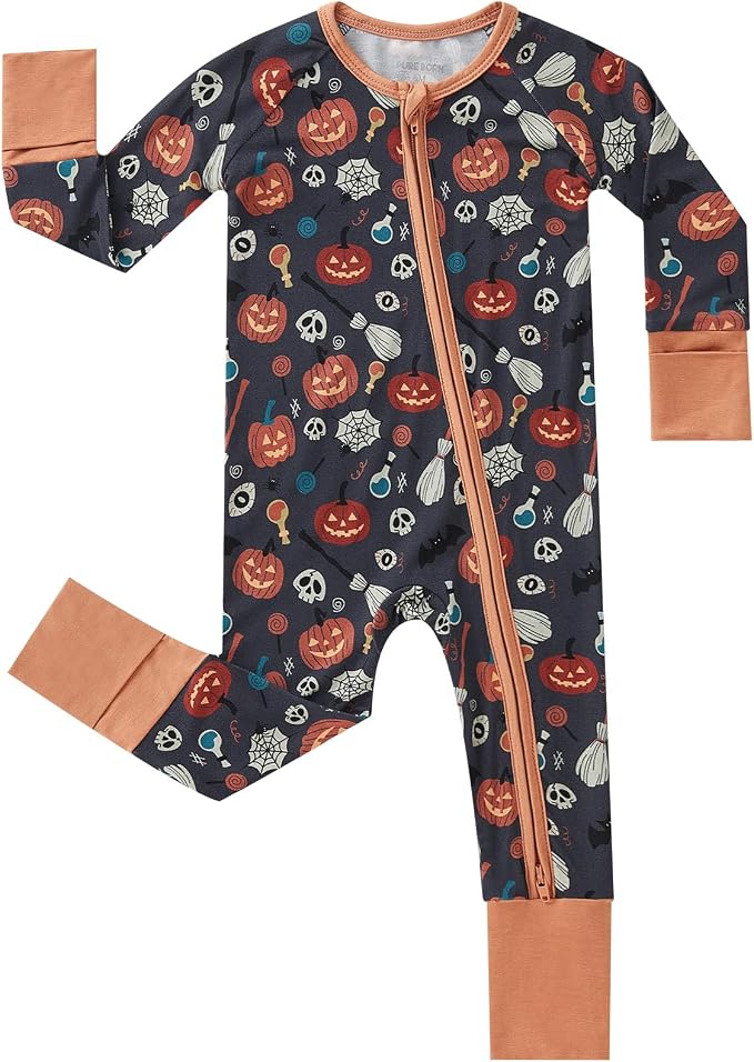 pureborn Baby Sleeper Viscose from Bamboo Zipper Footies Pjs 0-24 Months | by pureborn