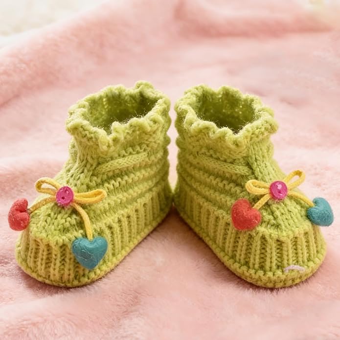 Infant Baby Boys Girls Knitted Booties Soft Cute First Walking Socks Shoes | - Image 2