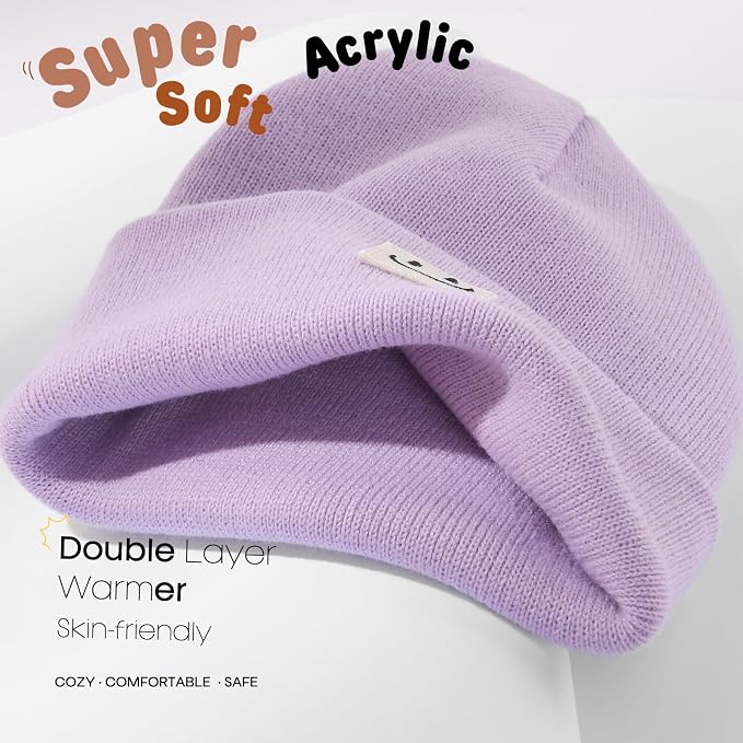 FURTALK Baby Beanie Knitted Hats Toddler Kids Winter Soft Warm Skull Cap | - Image 2