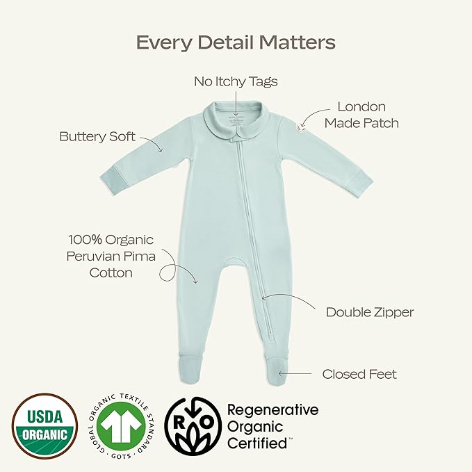 MON CHOU Organic Cotton Baby Pajamas - Ultra Soft Baby Footie Pajamas - 100% Pima Cotton PJ’s - Luxury Newborn Sleepers