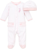Little Me Clothes for Baby Girls 100% Cotton Scratch-Free Tag Footed One-Piece by LittleMeChildrensApparel