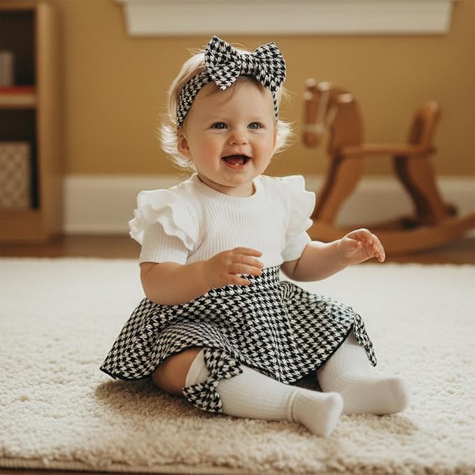 Giraropa Newborn Baby Girl Clothes Smocked Bubble Romper Dress + Socks + - Image 6