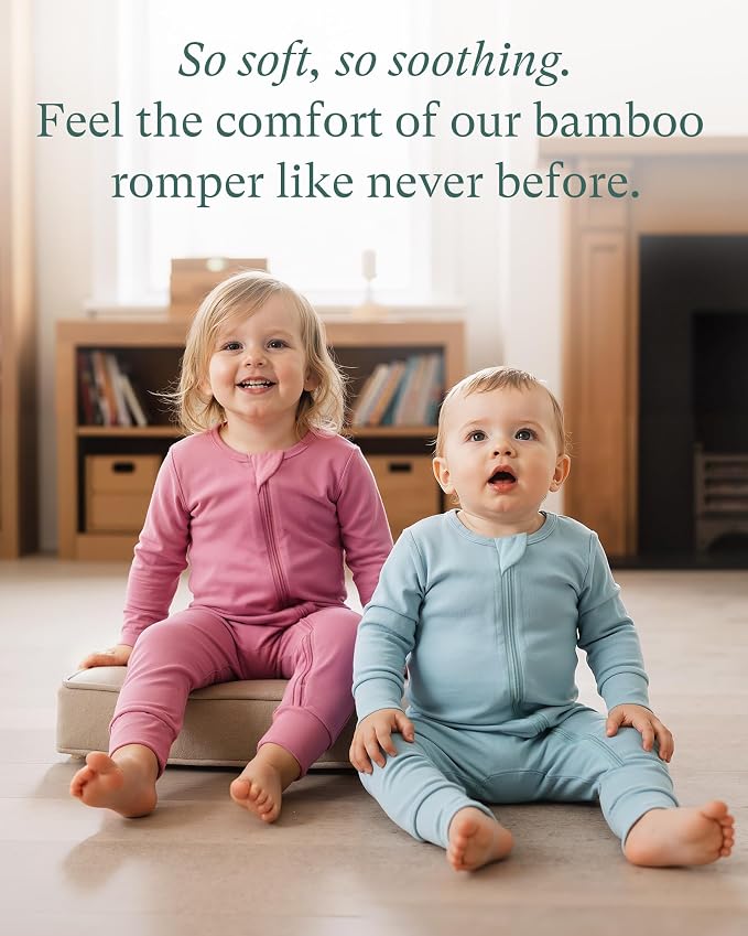 PurComfy Bamboo Viscose Baby Romper, Long Sleeve Pajmas - Image 3