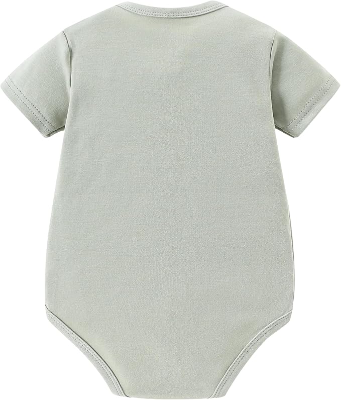AIWUHE Unisex-Baby Short Sleeve Bodysuits Cotton One-piece Boy Girl Summer - Image 2