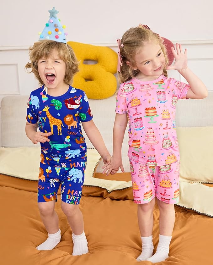 babee Reshinee Bamboo Viscose Toddler Boys Pajamas Set, Short Sleeve Kids - Image 6