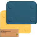 KeaBabies 2-Pack Silicone Placemats for Toddlers - 12x9 Non Slip Suction Baby Silicone Placemat for Kids Eating, Easy to Clean, Busy Travel Baby Mat for Dining Table, Food Grade/BPA-Free (Valiant)