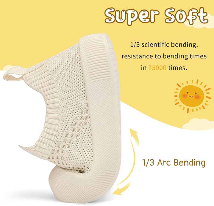 BACSAC Baby Toddler Unisex Infant Shoes Boys Girls Beige Mesh Breathable - Image 3