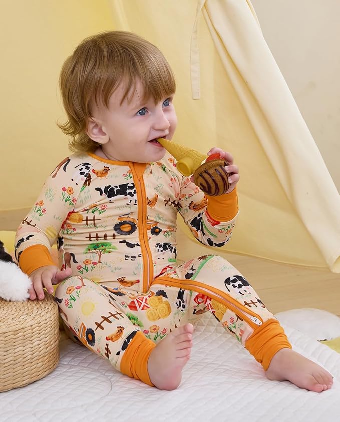 babee Reshinee Bamboo Viscose Baby Footie Pajama, Zipper Sleeper Boys Girls | - Image 7