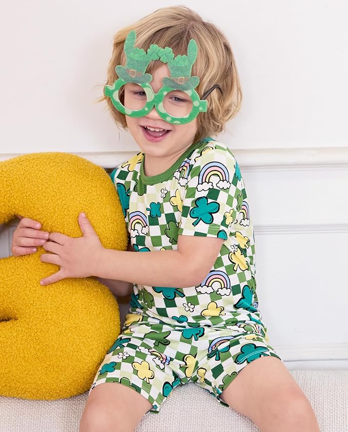 babee Reshinee Bamboo Viscose Toddler Boys Pajamas Set, Short Sleeve Kids - Image 6