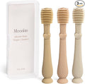 Moonkie Baby Tongue Cleaner, Toddler Toothbrush, Baby Oral Cleaner Newborn Kit for 3 Months+, 3 Pcs (Croissant/Apricot/Sand)