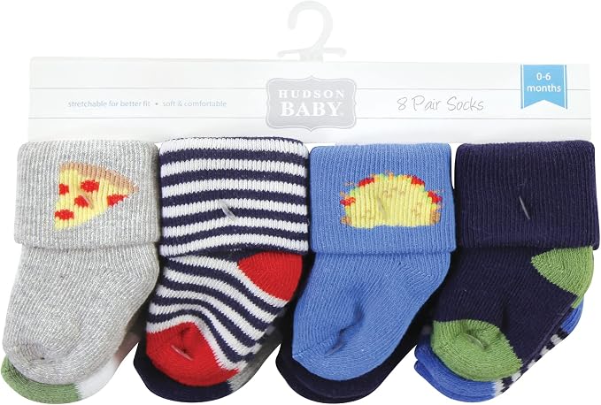 Hudson Baby Baby 8-pack Cotton Rich Newborn and Terry Socks - Image 2