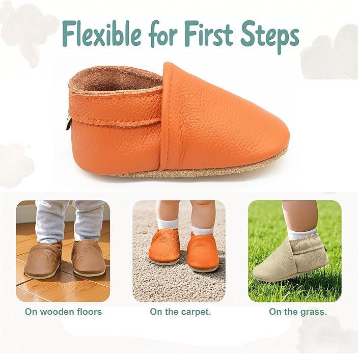 Genuine Leather Baby Booties Soft Sole Toddler Walking Shoes - Image 6