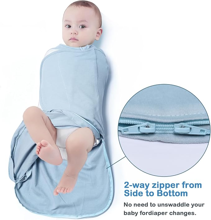 Baby Sleep Sack Swaddle 3 Pack, 3-Way Adjustable, Organic Cotton | Swaddles 3-6 - Image 2
