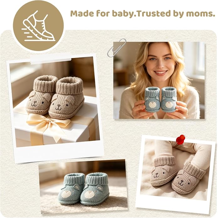 Newborn Knit Booties Soft Baby Sock Boots - Image 5